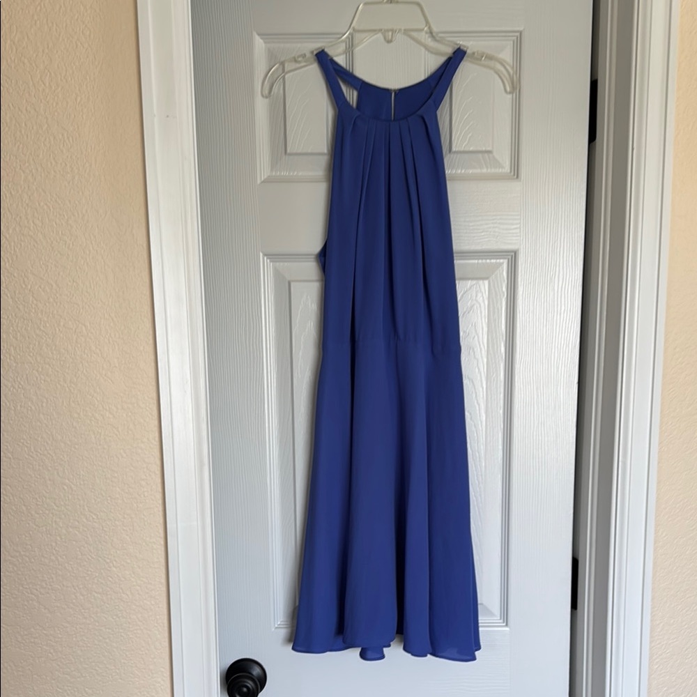 Express Blue Halter Midi Sundress